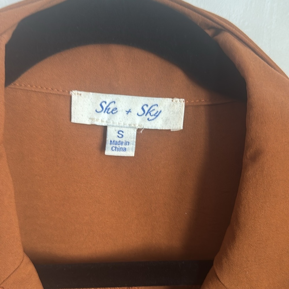 She + Sky Rust Utility Dress - Picture 2 of 4